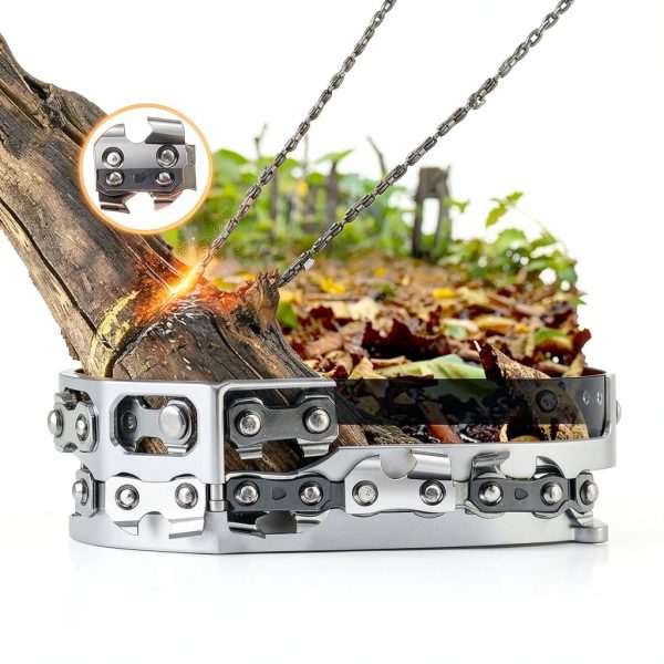 MIAN MU Pocket Chainsaw Silver Carbon Steel Camping Tool-6