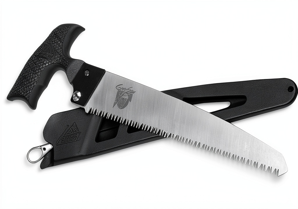 OUTDOOR EDGE GW-2 camping saw in use on a wooden branch