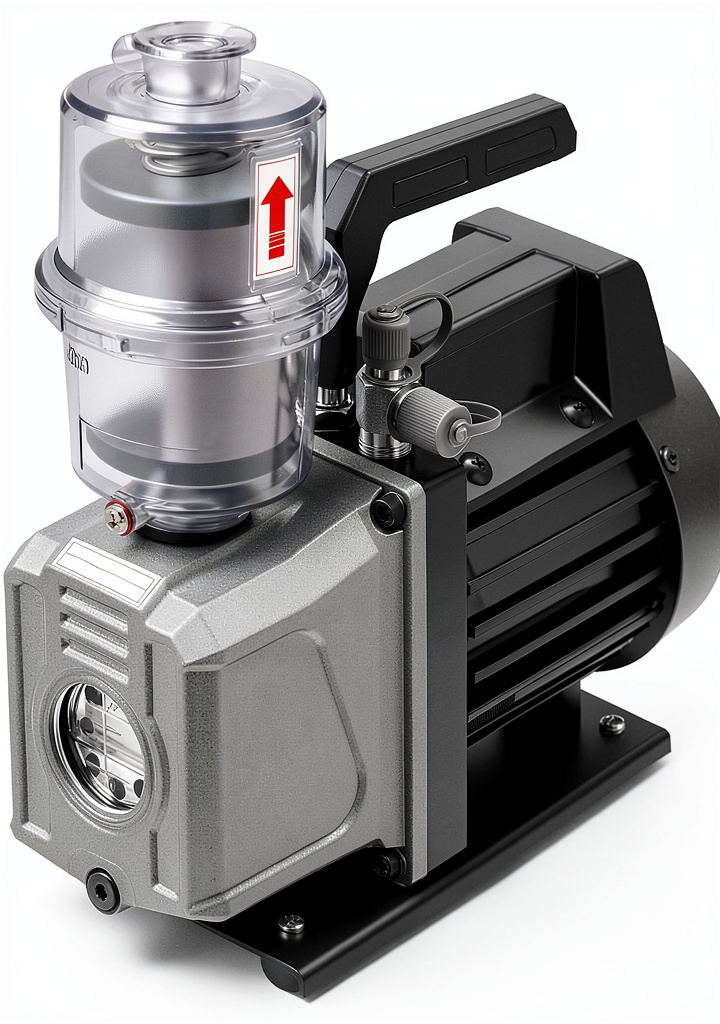 Synaiolma oil mist filter installed on a laboratory vacuum pump